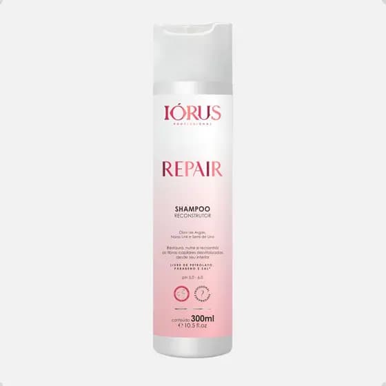 Shampoo Repair 300ml Iórus | Reconstrução Capilar com Cisteína e Óleo de Semi di Lino