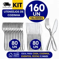 Talheres Cozinha Faqueiro Completo Prateado Aço Inox Restaurante Buffet Garfo Faca Colher Profissionais Hotel Resistente