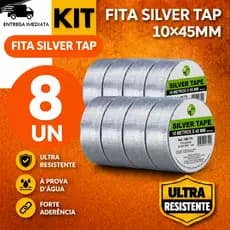 KIT FITA 10 METROS 8/5/4/2 Silver Tape Fita Adesiva Forte Multiuso Prova D’Água