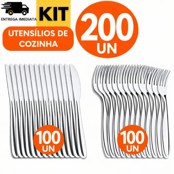 CONJUNTO TALHERES 200/180/150/120 Talheres de Mesa em Aço Inox Resistente