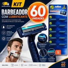 KIT BARBEADOR 60/48/24/12 Barbeador Descartável com Lubrificante Premium