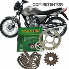 Kit Relação Transmissão com Retentor Honda Cg Titan Fan 150 Todas Aço 1045 SmartFox