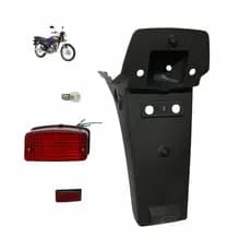 Paralama Traseiro Suporte Placa Titan Today Ano 89 até 99 C/ Lanterna + Refletor e Lâmpada