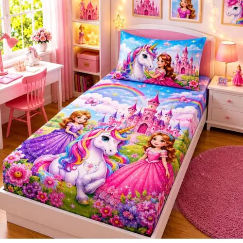 Jogo de Lençol Infantil Solteiro 2 Peças 170 Fios Microfibra Com Elástico Cama Box Toque Macio Menino e Menina