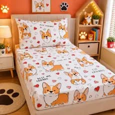 Lençol Solteiro Infantil 2 Peças 170 Fios Premium Cama Box Com Elástico Estampado menina e menino