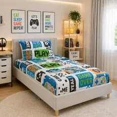 Lençol Solteiro 2 Peças Microfibra estampas Infantis 170 Fios Premium com Elástico + Fronha Toque Macio Pet