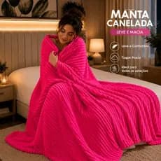 Manta Cobertor Casal Microfibra Canelada 2,00 x 1,80 Antialérgica Coberta Coberdrom Macia Quentinha Pet