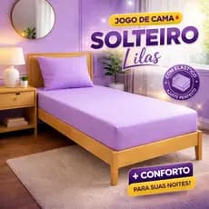 Lençol Solteiro  Elásticado 2Peças | Forro de Cama + Fronha Macio Premium Várias Cores Promoção