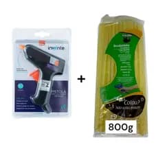 Pistola De Cola Quente pequeno + Bastão - Bivolt 10w (127v - 220v) - Bastões De Cola