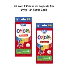 Kit com 2 Caixas de Lápis de Cor Lyke – 24 Cores Cada |  Feito com Resina Reciclada