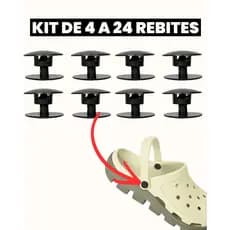 Kit 4 - 24 Botões Plásticos Preto Acessórios para Correia Babuche Sandália e Artesanato
