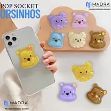Pop Socket Urso Fofinho Asia Geek Mais Estilo Conforto Celular