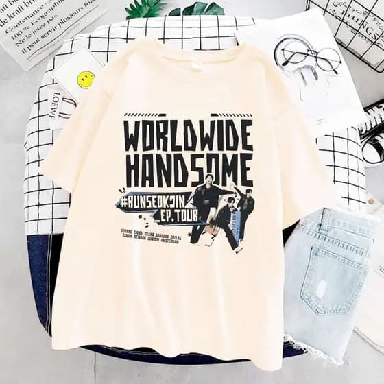 Camiseta Camisa Unissex Jin BTS Worldwide Handsome Runseokjin EP Tour