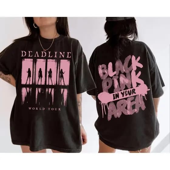 Camiseta Camisa Unissex Deadline Black Pink World Tour