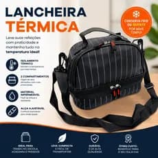 Lancheira Térmica Grande Bolsa Térmica Marmita Dupla Escolar Trabalho Alça Transversal 3345