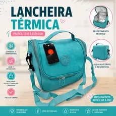 Lancheira Térmica Escolar Bolsa Térmica Infantil Adulto Marmita Alça Transversal Impermeável 6524