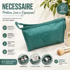 Nécessaire maquiagem Necessaire Feminina Nylon Impermeável Grande Organizadora Maquiagem Viagem