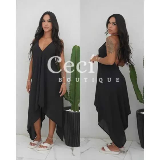 Vestido feminino envelope de ponta costas nua multiformas