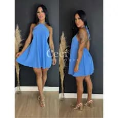 Vestido Feminino Midi Alcinha Frente Única Costas Nuas Elegante Casual Festa
