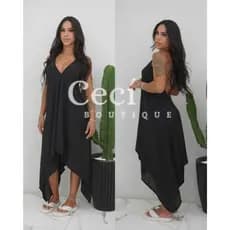 Vestido Casual Envelope Feminino Multiuso Básico Bico de Pontas Costa Nua Muito Lindo