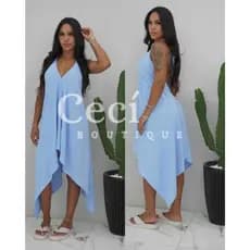 Vestido Casual Envelope Feminino Multiformas Básico Bico Pontas Costa Nua Moda Super Fashion