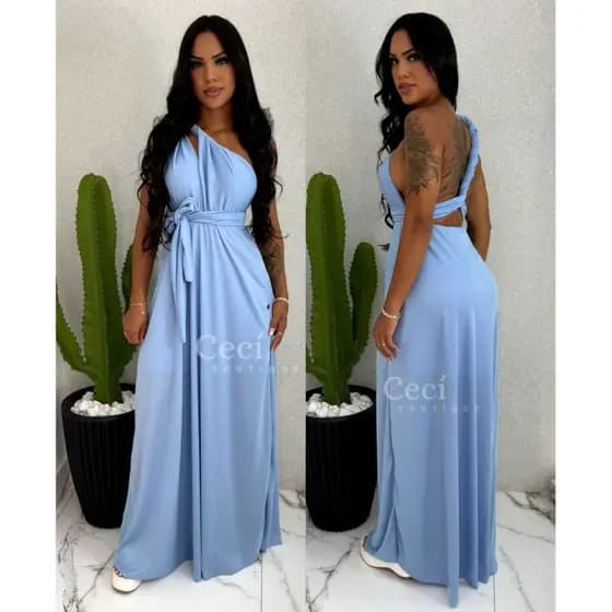 Vestido Multiformas Longo Festas Madrinhas de Casamento Formaturas Varias Formas de Amarrar Infinity