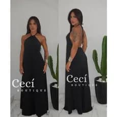 Vestido Longo Solto Feminino Alcinha Frente Única Festa costa nua