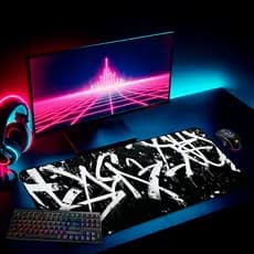 Mouse Pad Gamer Grande Antiderrapante 65x30 70x35 80x35 90x40 90x50 120x60 Cm Borda Costurada