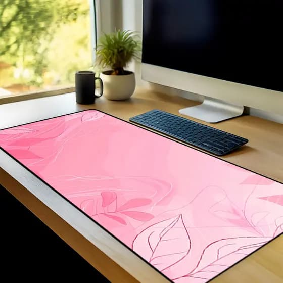 Mouse Pad Gamer Pink Antiderrapante Grande 70x35 80x35 90x40 90x50 cm Borda Costurada