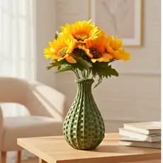 Arranjo Decorativo de Girassol com Vaso – Flor Artificial Realista