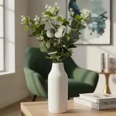 Arranjo de Eucalipto + Vaso Alto Flor Planta Artificial decoração