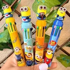 Caneta SORTIDA Esferográfica Minions Material Escolar Desenho Animado Filme 10 cores Papelaria Fofa