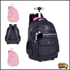 Mochila De Rodinha Rebecca Bonbon Luxo Holografica  RB24586 Cores Escolar voltas aulas