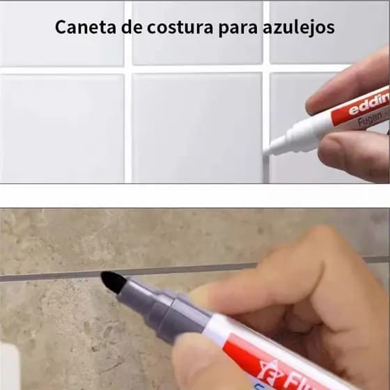 Caneta Reparadora para Rejunte Branco de Azulejo / Agentes Preenchedores Impermeáveis para Parede/Porcelana/Banheiro