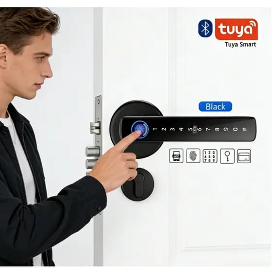 RAYKUBE-Fechadura porta de digital, Fechadura Digital com Senha, Smartlife, Tuya APP Desbloquear