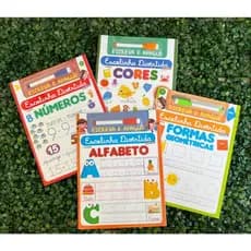 Combo 4 Livros Alfabetização Divertida - Escreva e Apague + Caneta Infantil
