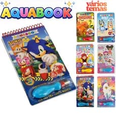 Livro Infantil Aquabook Interativo Pintura com Água c/ Pincel