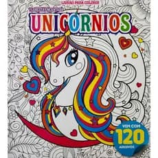 Livro para Colorir com Adesivos do Unicórnio.