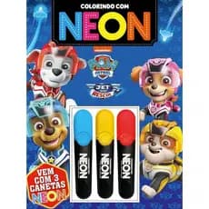 Patrulha Canina Colorindo com Neon + Canetinhas Mágicas