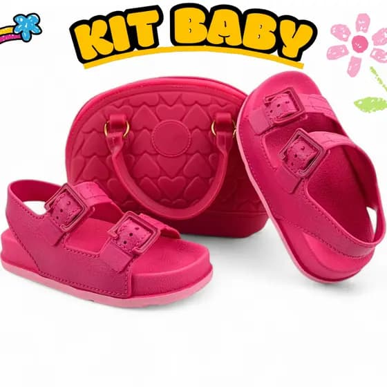 Conjunto Sandália e Bolsa Infantil Baby Sophia