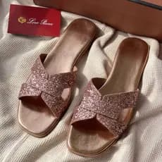 Sandália Feminina Rasteira com Strass Elegante e Confortável para Uso Casual - HB