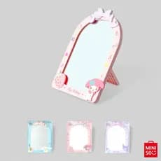 Espelho Sanrio Miniso My Melody Kuromi Cinnamoroll – De Mesa com Base Estável e Moldura Decorada