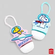 FRASCO DE PLÁSTICO COM TAMPA PARA FLIP PORTÁTIL COM ALÇA AJUSTÁVEL 35ML SNOOPY ROSA OU AZUL