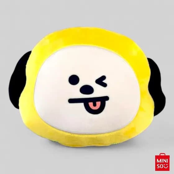 Almofada BT21 Chimmy Miniso 2 em 1 Travesseiro e Manta Quentinha Portátil com Zíper Original Licenciada Para Viagem