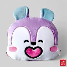 Almofada BT21 Mang Miniso 2 em 1 Travesseiro e Manta Quentinha Portátil com Zíper Original Licenciada Para Viagem