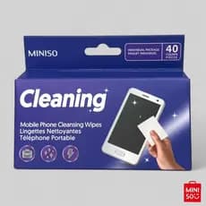 Pacote com 40 Lenços Umedecidos Miniso para Limpeza de Telas de Celular, Notebook e Óculos