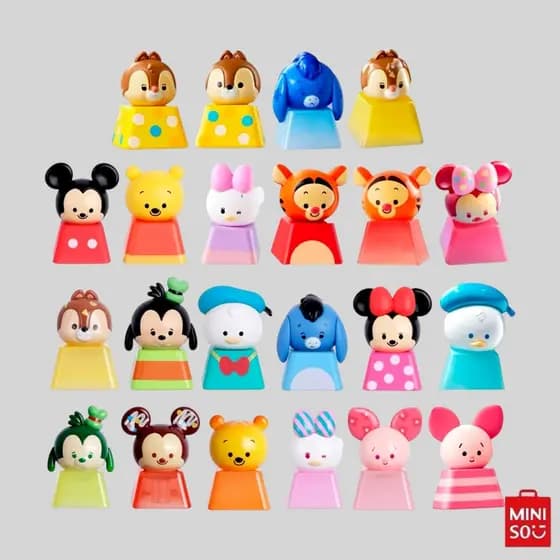 BLIND BOX CAIXA SURPRESA TECLADO COM MINIATURA 3D MINI BEAN 22 MODELOS SORTIDO DISNEY HAPPY FINGERTIPS