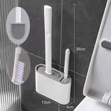 2 em 1 Escova de Silicone para Vaso Sanitário - Base de Banheiro Privada, Alta Eficiênci  | Envio Imediato