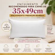 Refil de Almofada 40x60 Fibra Siliconada Premium 1 2 4 6 Unidades