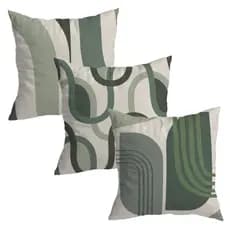 Kit de 3 Capas de Almofadas 45x45 cm Decorativa de Veludo Verde Organic para Sofá e Cama